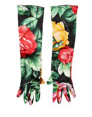 Dolce & Gabbana Multicolor Floral Print Elbow Length Women Gloves