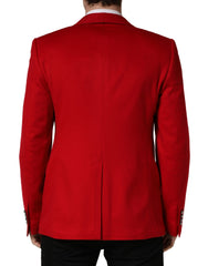 Dolce & Gabbana Red Cashmere Single Breasted Jacket Blazer