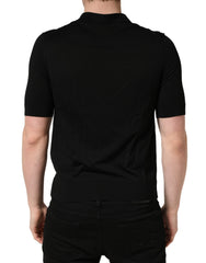 Dolce & Gabbana Black Wool Short Sleeves Men Polo T-shirt