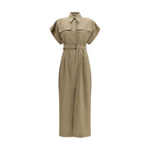 Brunello Cucinelli Beige Cotton Casual Dress