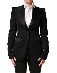 Dolce & Gabbana Black Wool Single Breasted Blazer Jacket