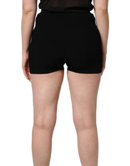 Dolce & Gabbana Black Viscose High Waisted Hot Pants Shorts