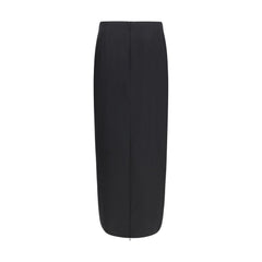 The Row Black Wool Long Skirt