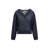 Brunello Cucinelli Blue Linen T-Shirt