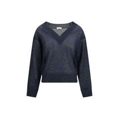 Brunello Cucinelli Blue Linen Sweatshirt