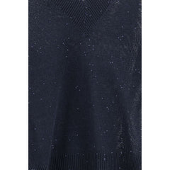 Brunello Cucinelli Blue Linen Sweatshirt