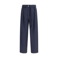 Brunello Cucinelli Blue Viscose Casual Pants