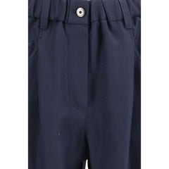 Brunello Cucinelli Blue Viscose Casual Pants