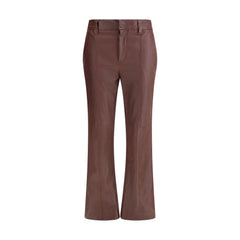 Brunello Cucinelli Bordeaux Leather Pants