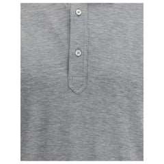 Brunello Cucinelli Gray Cotton Polo Shirt