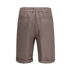 Brunello Cucinelli Brown Linen Bermuda Shorts