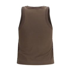Brunello Cucinelli Brown Cotton Sleeveles T-Shirt
