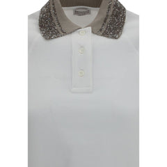 Brunello Cucinelli White Cotton Polo Shirt