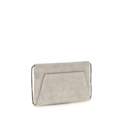 Brunello Cucinelli Gray Calf Leather Bos Taurus Clutch Bag