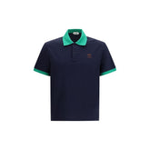 Versace Blue Cotton Polo Shirt