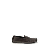 Dolce & Gabbana Black Calf Leather Bos Taurus Slip-On Loafers