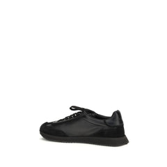 Dolce & Gabbana Black Calf Leather Bos Taurus Athletic Sneakers
