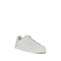Dolce & Gabbana White Calf Leather Bos Taurus Low Top Sneakers