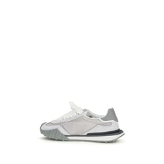 Dolce & Gabbana Gray Calf Leather Bos Taurus Athletic Sneakers