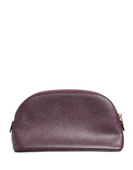 Dolce & Gabbana Dark Purple Leather DG Logo Zip Around Hand Purse Wallet