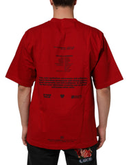Dolce & Gabbana Red DG Eye Print Cotton Crew Neck T-shirt