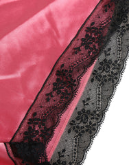 Dolce & Gabbana Pink Silk Satin Lace Trim Pajama Shorts Sleepwear
