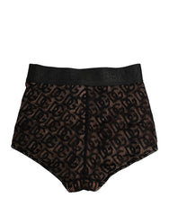 Dolce & Gabbana Black Cotton DG Logo High Waist Girdle Underwear