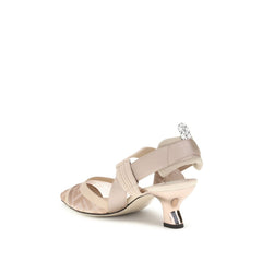 Fendi Beige Nylon Lace-Up