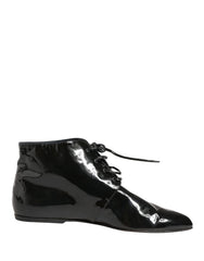 Dolce & Gabbana Black Leather AnkleBoots Shoes
