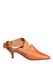 Dolce & Gabbana Orange Satin Sandals Shoes