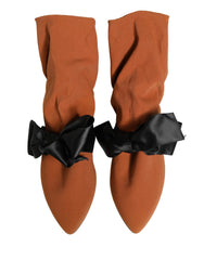 Dolce & Gabbana Brown Black Suede Boots Shoes