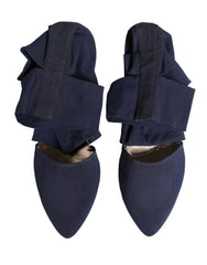 Dolce & Gabbana Blue Cotton Ankle Boots Shoes
