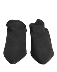 Dolce & Gabbana Black Suede Heel Mule Shoes
