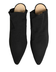 Dolce & Gabbana Black Suede Heel Mule Shoes