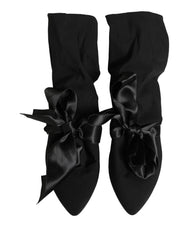 Dolce & Gabbana Black Suede Ankle Boots Shoes
