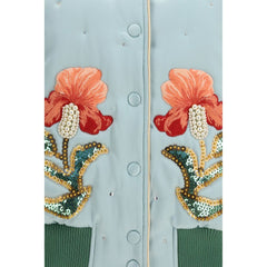 Valentino Blue Silk Bomber