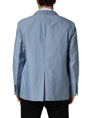 Dolce & Gabbana Light Blue Single Breasted Men Jacket Blazer