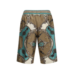 Dolce & Gabbana Multicolor Silk Bermuda Shorts