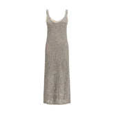Brunello Cucinelli Gray Linen Casual Dress