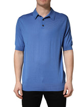 Dolce & Gabbana Blue Cashmere Short Sleeves Polo T-shirt