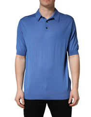 Dolce & Gabbana Blue Cashmere Short Sleeves Polo T-shirt