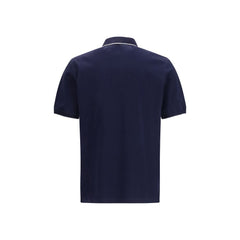 Brunello Cucinelli Blue Cotton Polo Shirt