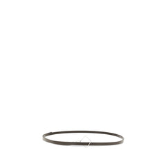 The Row Brown Calf Leather Bos Taurus Thin Belt