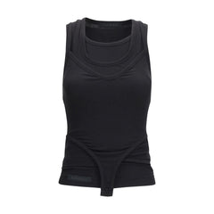 ALAINPAUL Black Lyocell Tank Tops