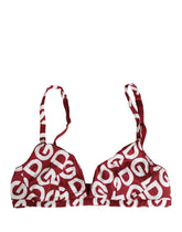 Dolce & Gabbana Red Logo Monogram Cotton Soft Cup Bra Underwear
