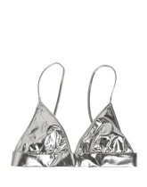 Dolce & Gabbana Metallic Silver Sleeveless Bustier Cropped Top