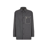 Fendi Gray Cashmere Full-Length Jacket