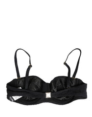 Dolce & Gabbana Black Nylon Padded Balconnet Brassiere Underwear