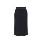Fendi Black Virgin Wool Midi Skirt