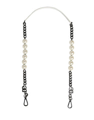 Dolce & Gabbana White Leather Silver Chain Bag Accessory Shoulder Strap